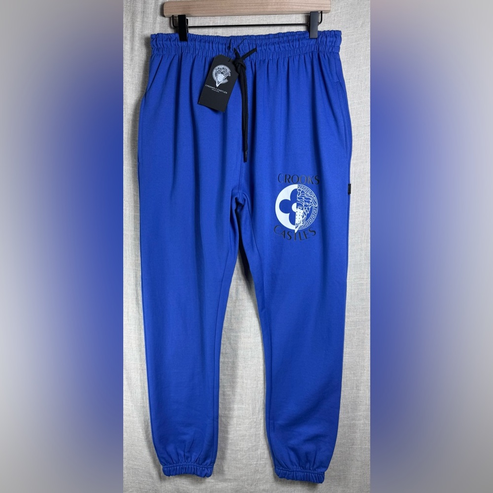 🆕Crooks & Castles Royal Blue Logo Joggers
